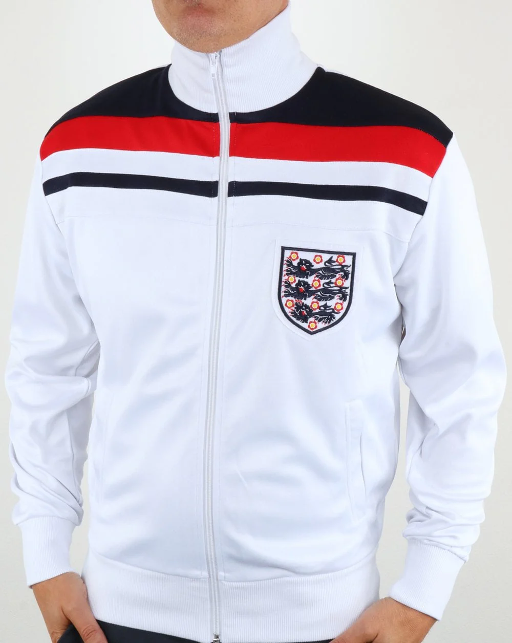 80s Casual Classics England 1982 Track Top White