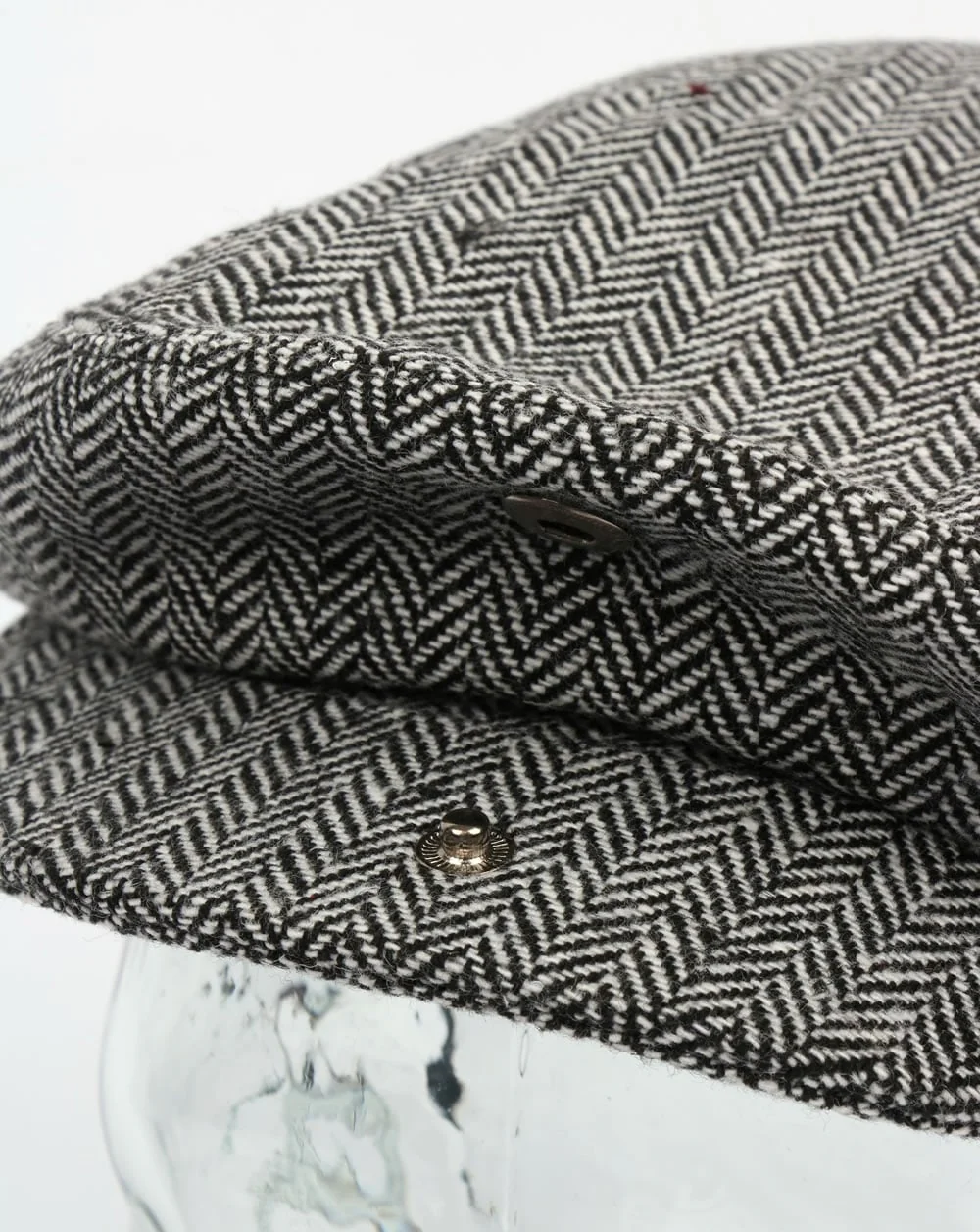80s Casual Classics Herringbone Flat Cap Grey - Image 3