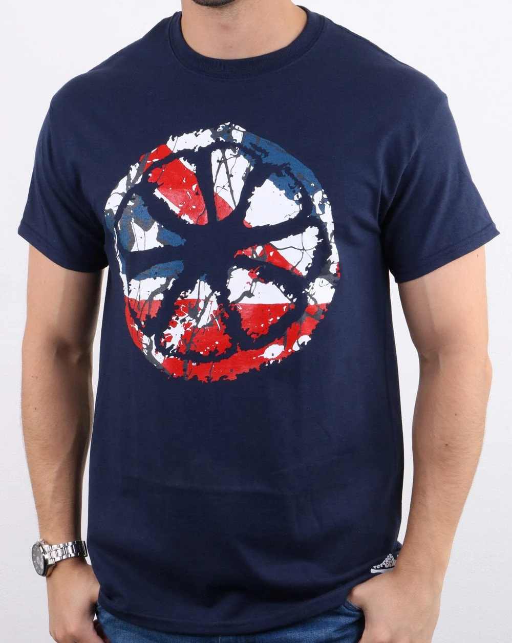 80s Casual Classics Lemon Waterfall T-shirt Navy
