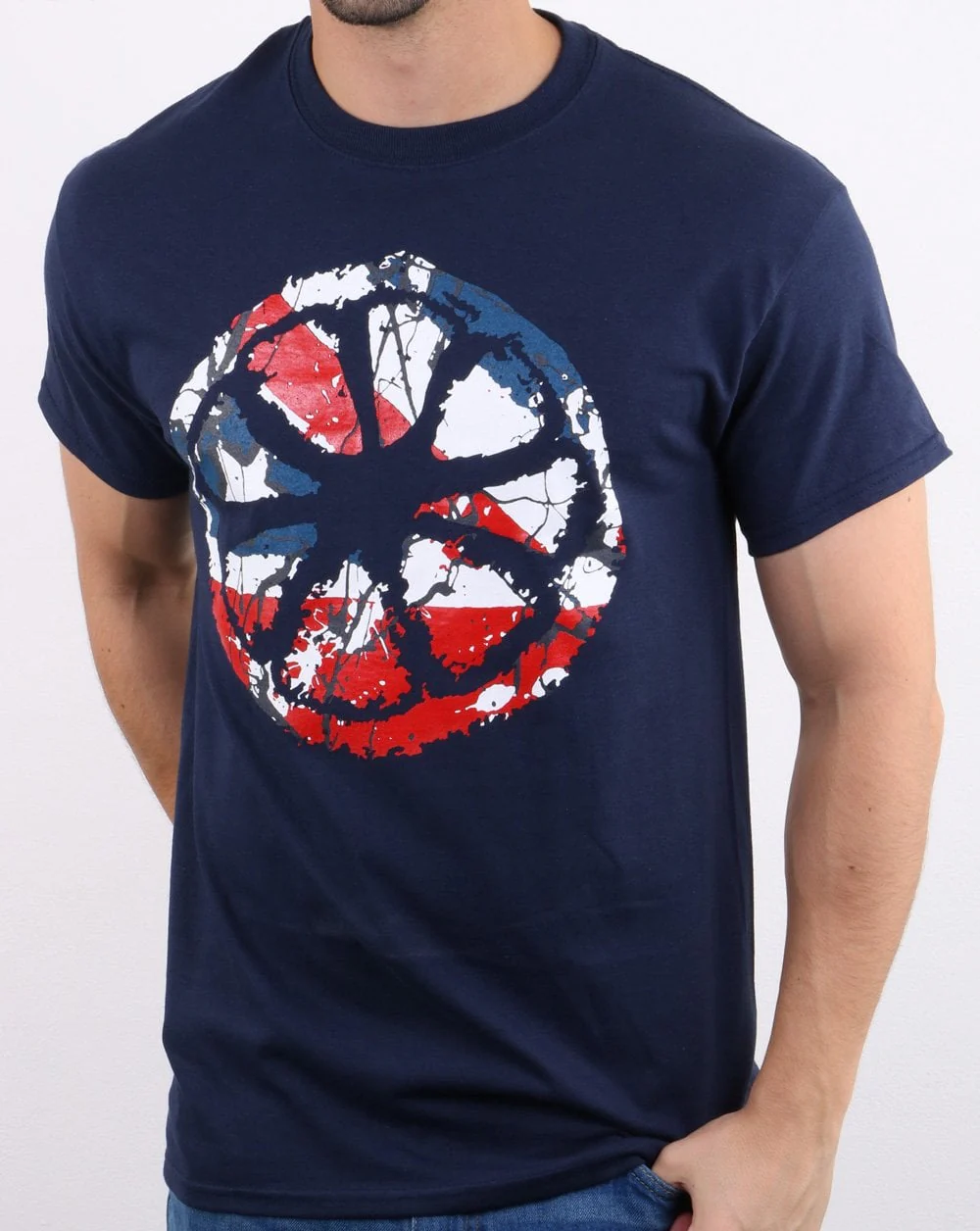 80s Casual Classics Lemon Waterfall T-shirt Navy - Image 2