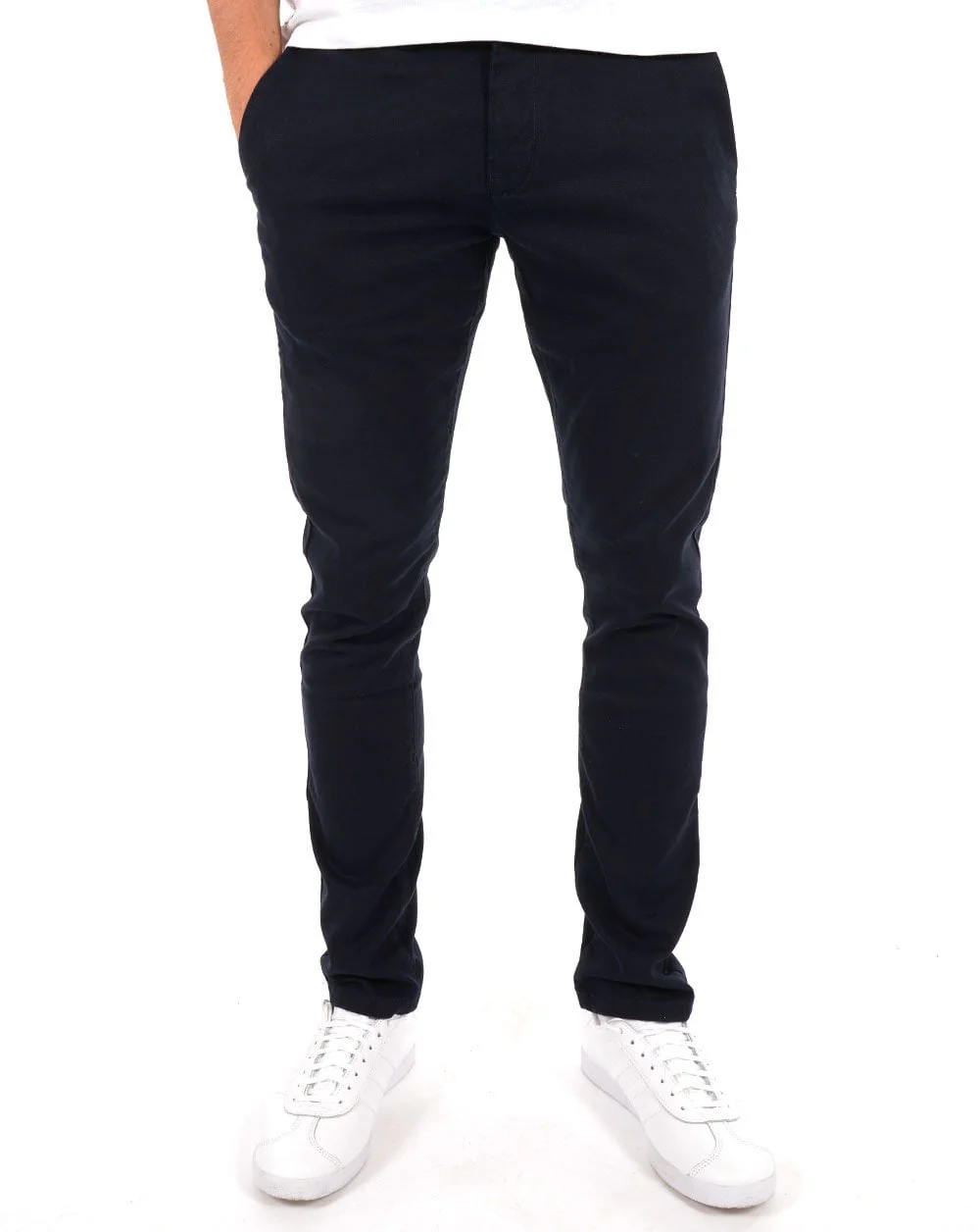 80s Casual Classics Textured Chino Trouser Navy - Image 2