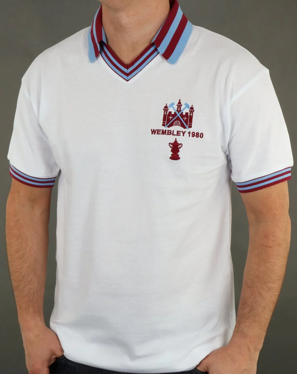 80s Casual Classics West Ham 1980 FA Cup Final Retro Football Shirt White