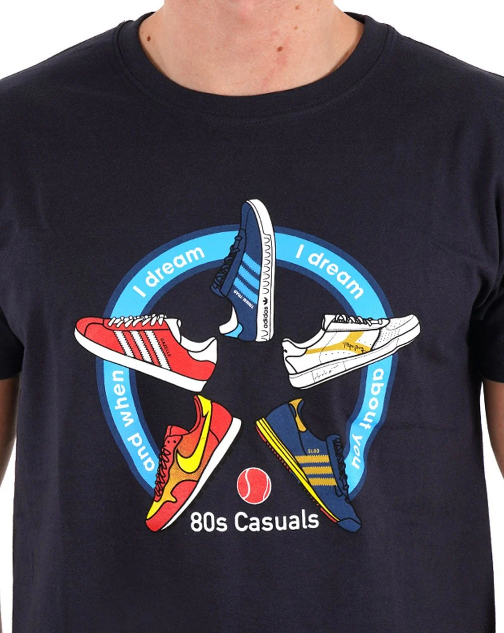 80s Casuals 'And When I Dream, I Dream About You' T-shirt Navy - Image 2