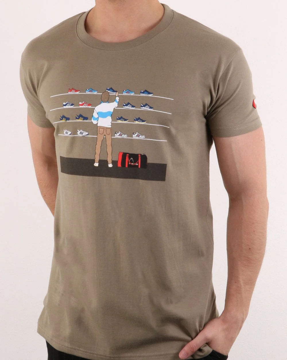 80s Casuals Eighties Tales Of Train Journeys T Shirt Khaki - Image 2