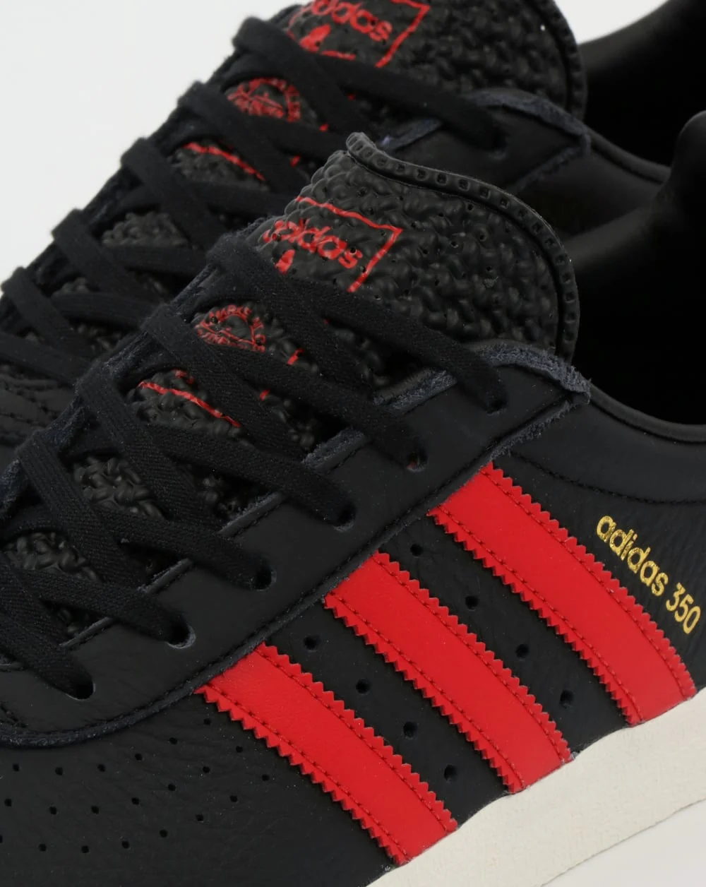 Adidas 350 Trainers Black/Red - Image 4
