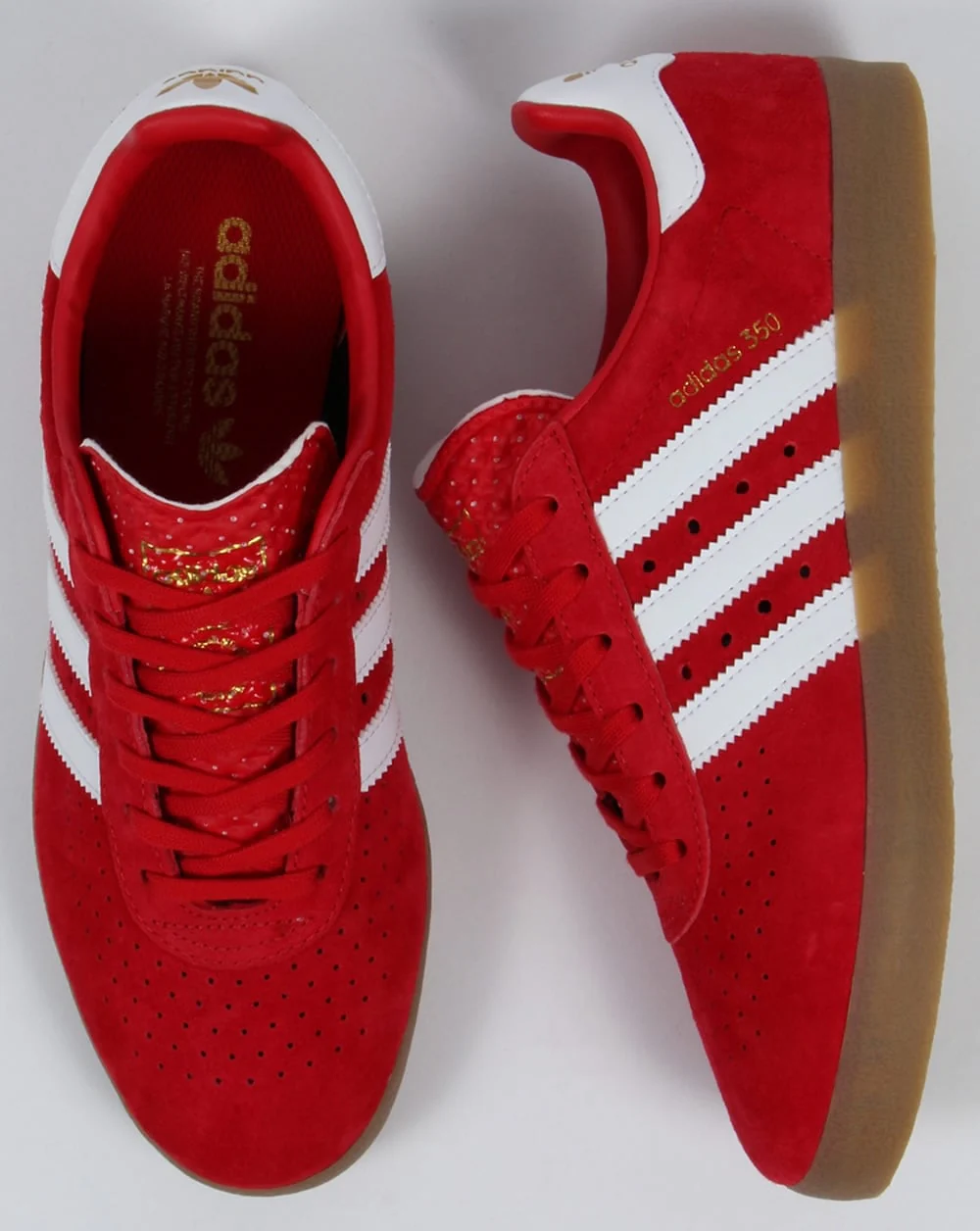 Adidas 350 Trainers Red/White/Gum - Image 2