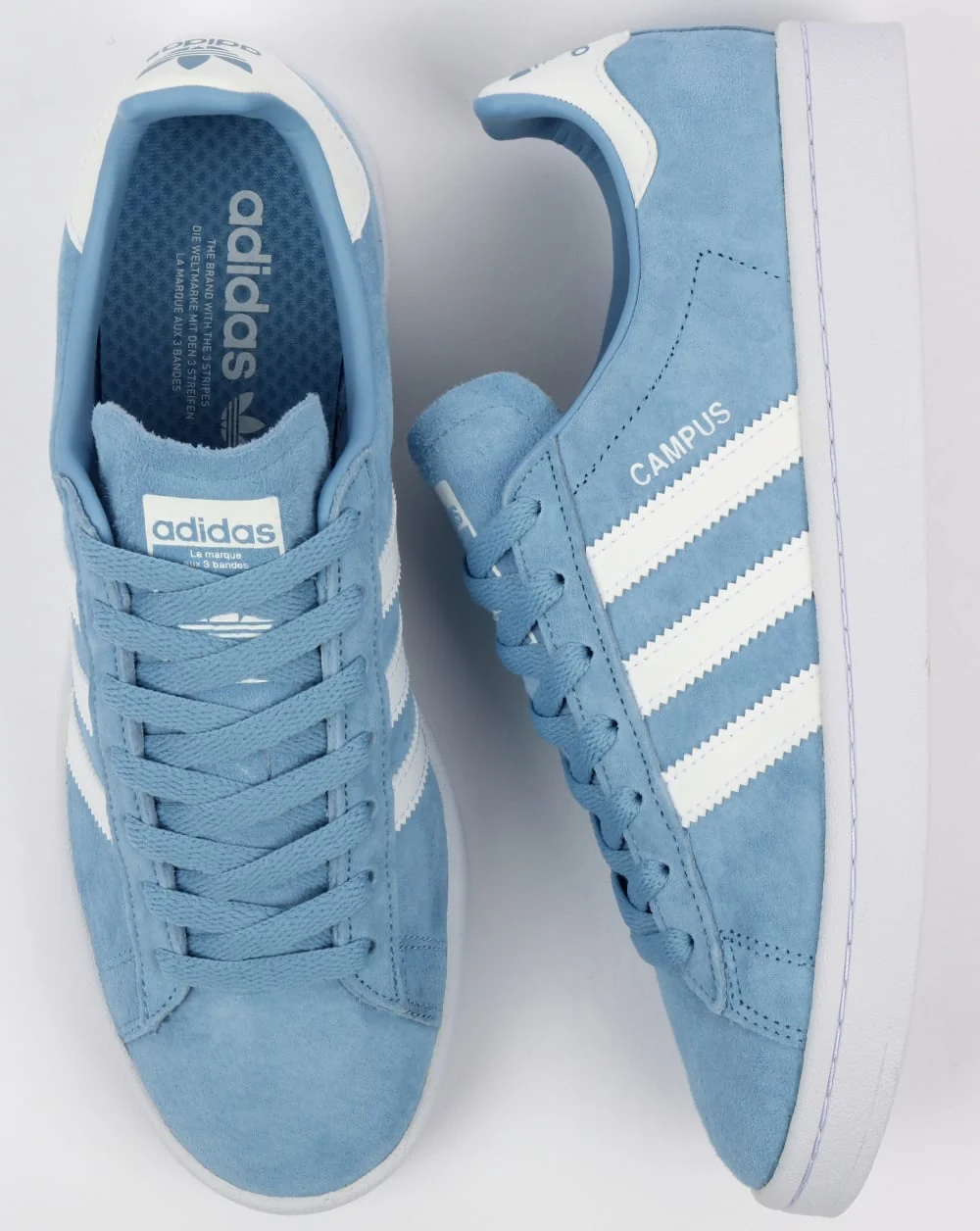 Adidas Campus Trainers Sky Blue/White - Image 2