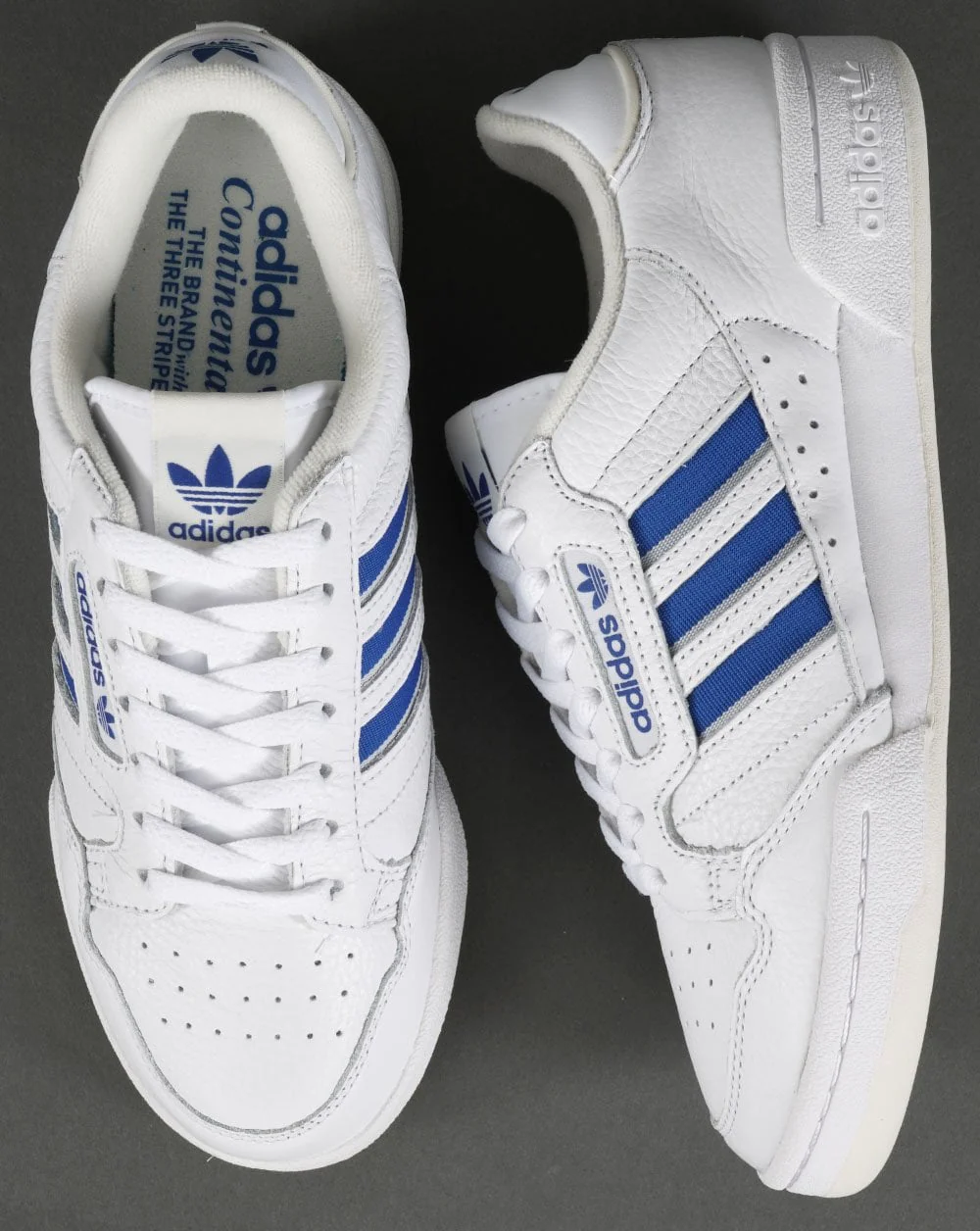Adidas Continental 80 Stripes Trainers White/Blue - Image 2