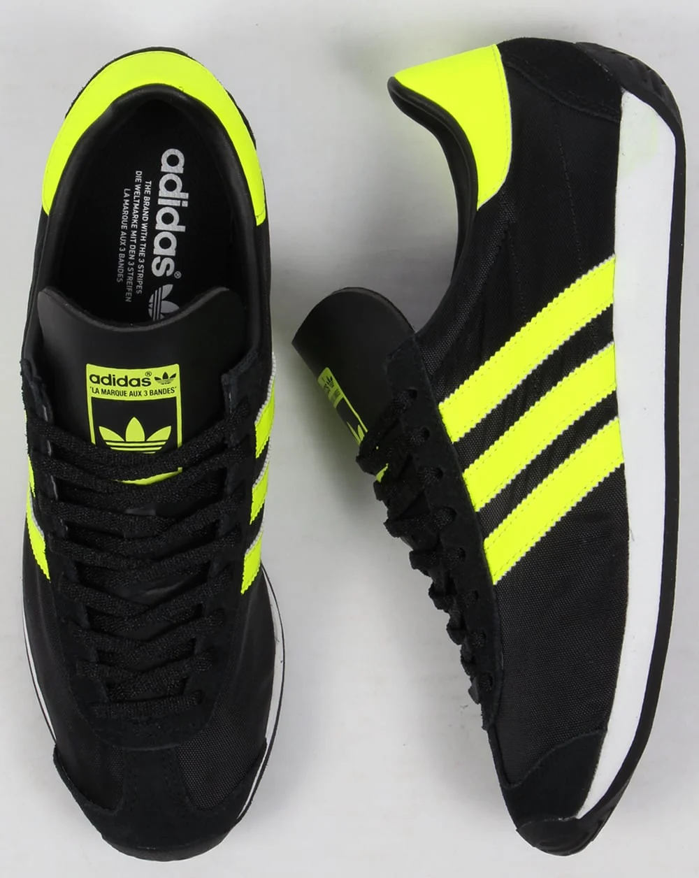 Adidas Country OG Trainers Black/Solar Yellow - Image 2