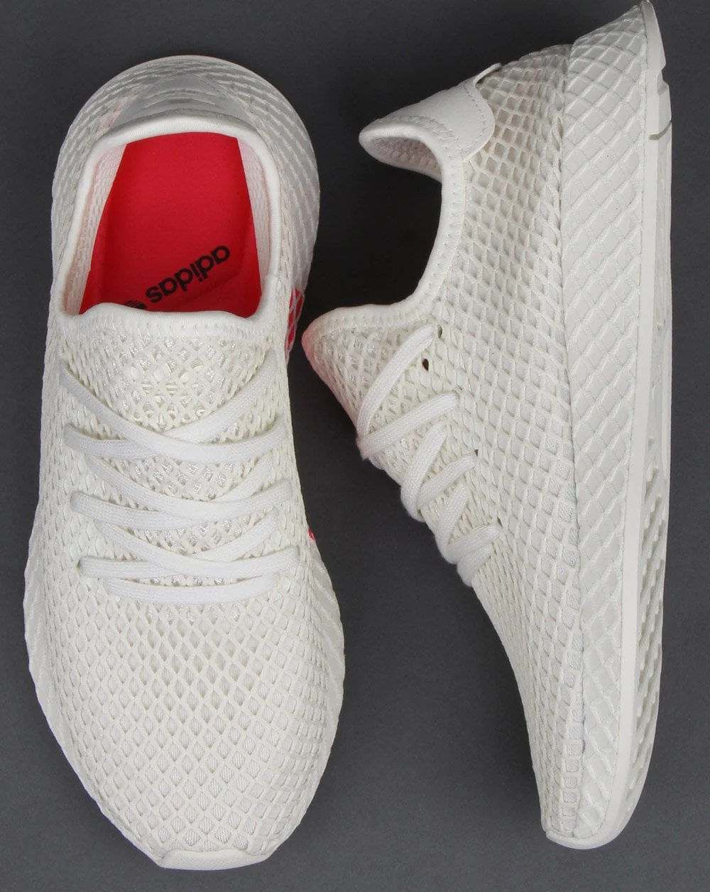 Adidas Deerupt Comfort Trainers White/Shock Red - Image 2