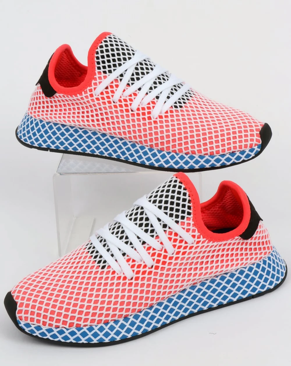 Adidas Deerupt Runner Trainers Solar Red/Bluebird - Image 2