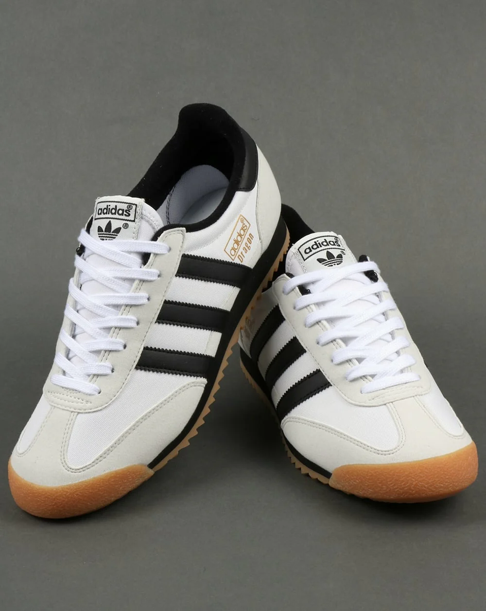 Adidas Dragon Trainers White/Black/Gum - Image 4