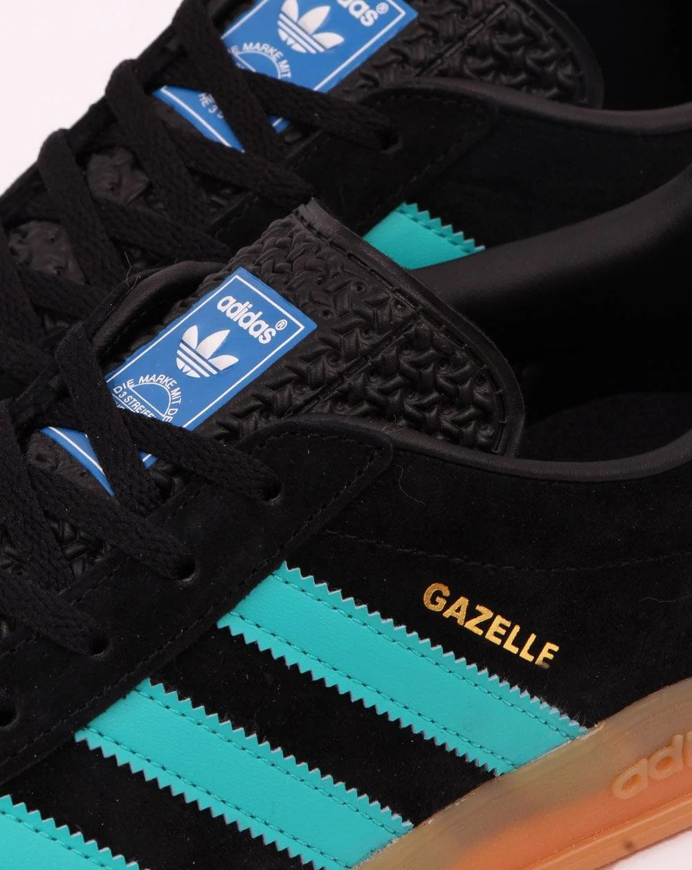 Adidas Gazelle Indoor Trainers Black/ Aqua - Image 3