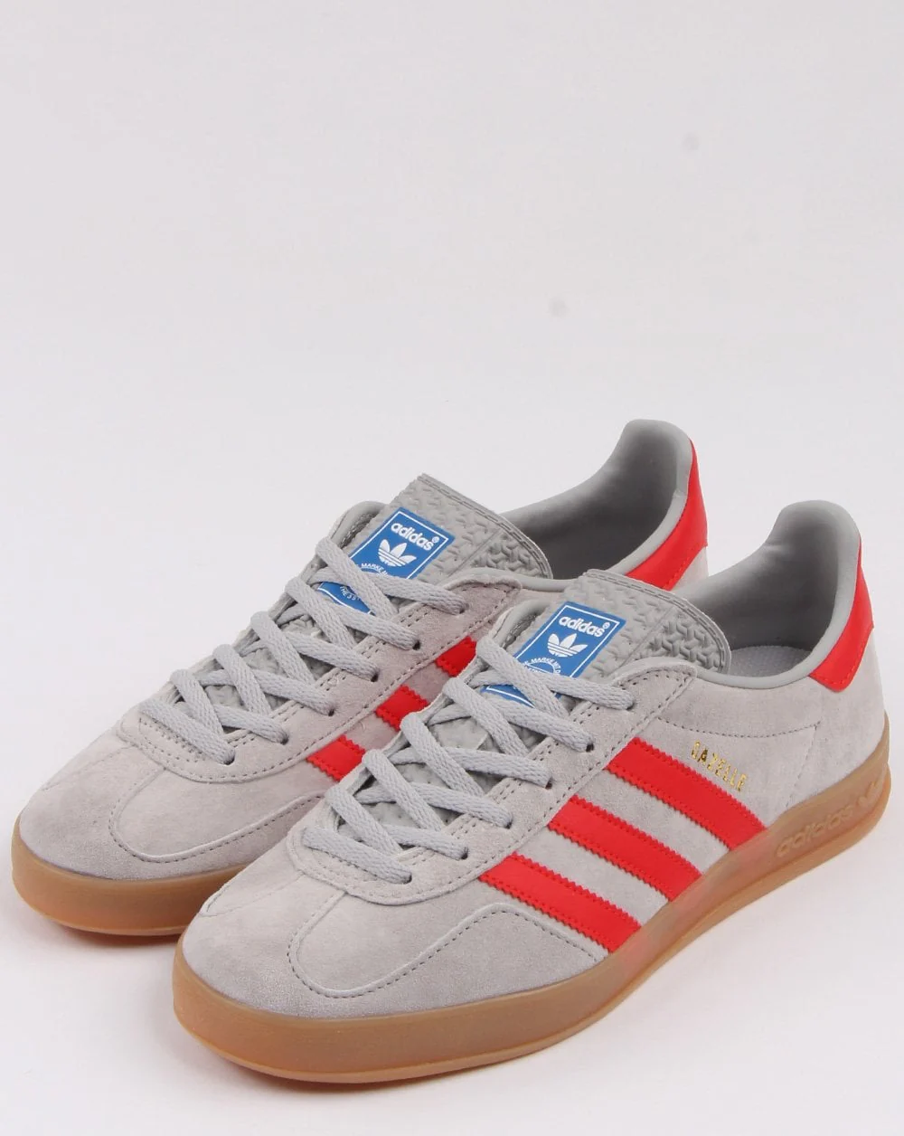 Adidas Gazelle Indoor Trainers Grey/red - Image 3