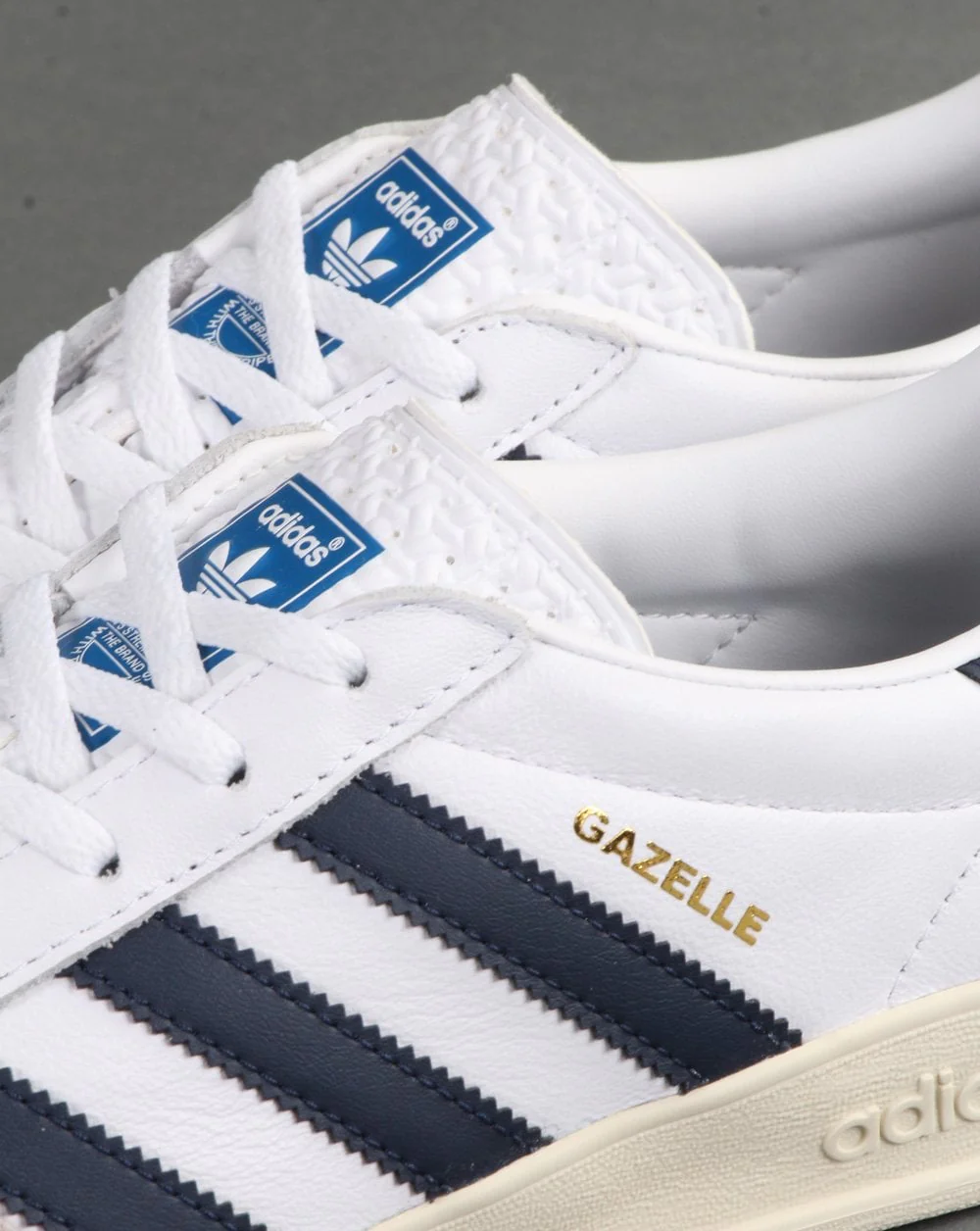 Adidas Gazelle Indoor Trainers White/Navy - Image 5