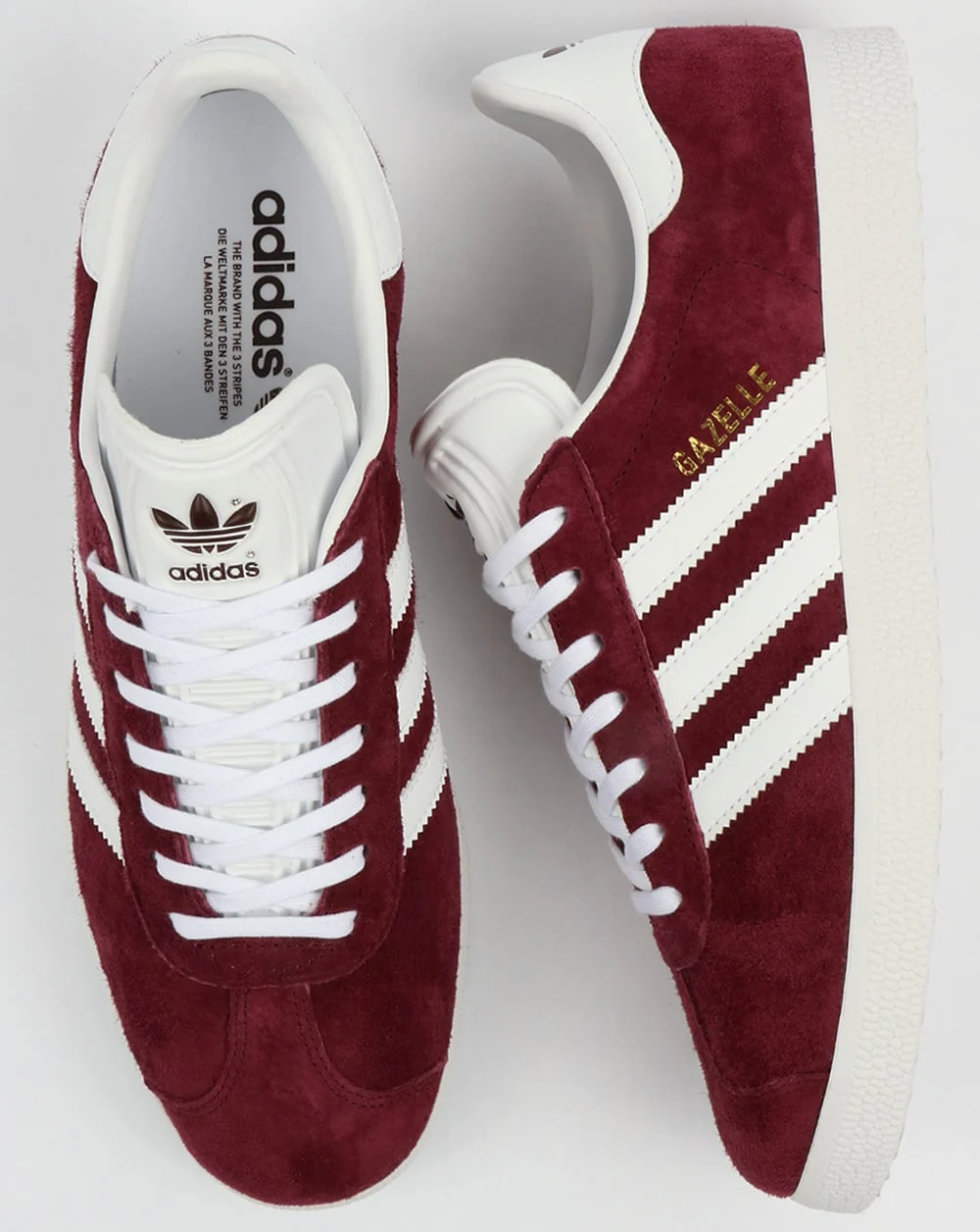 Adidas Gazelle Trainers Maroon/White - Image 2