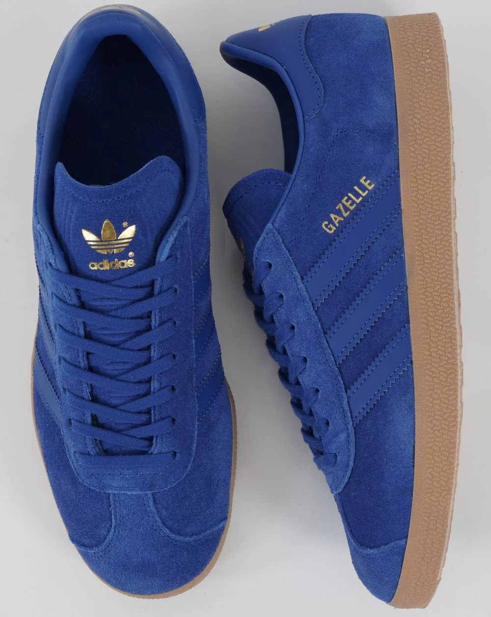 Adidas Gazelle Trainers Power Blue- Gold - Image 2