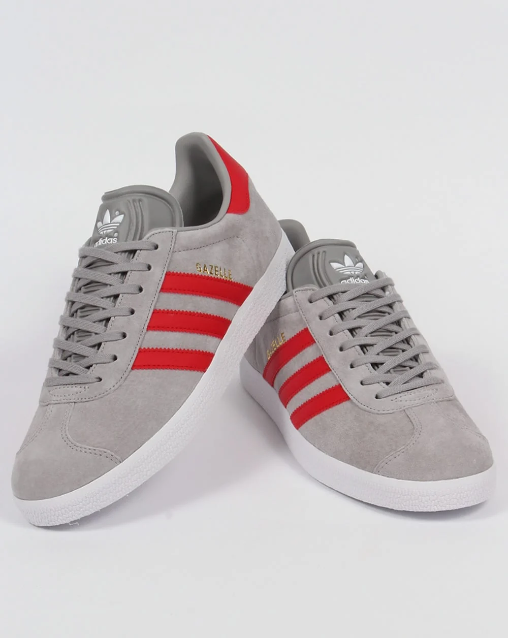 Adidas Gazelle Trainers Solid Grey/Red - Image 3