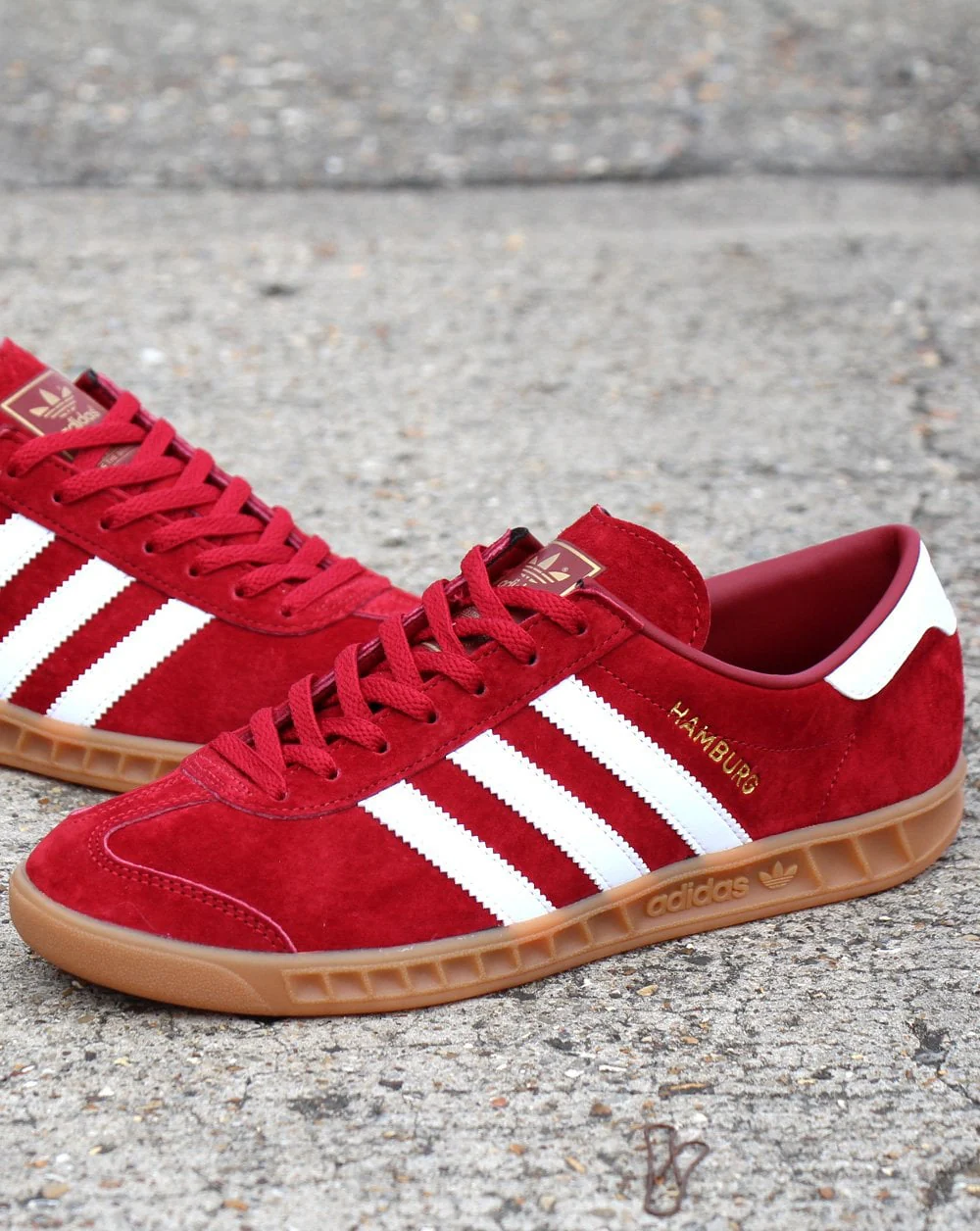 Adidas Hamburg Trainers Deep Red/White - Image 3