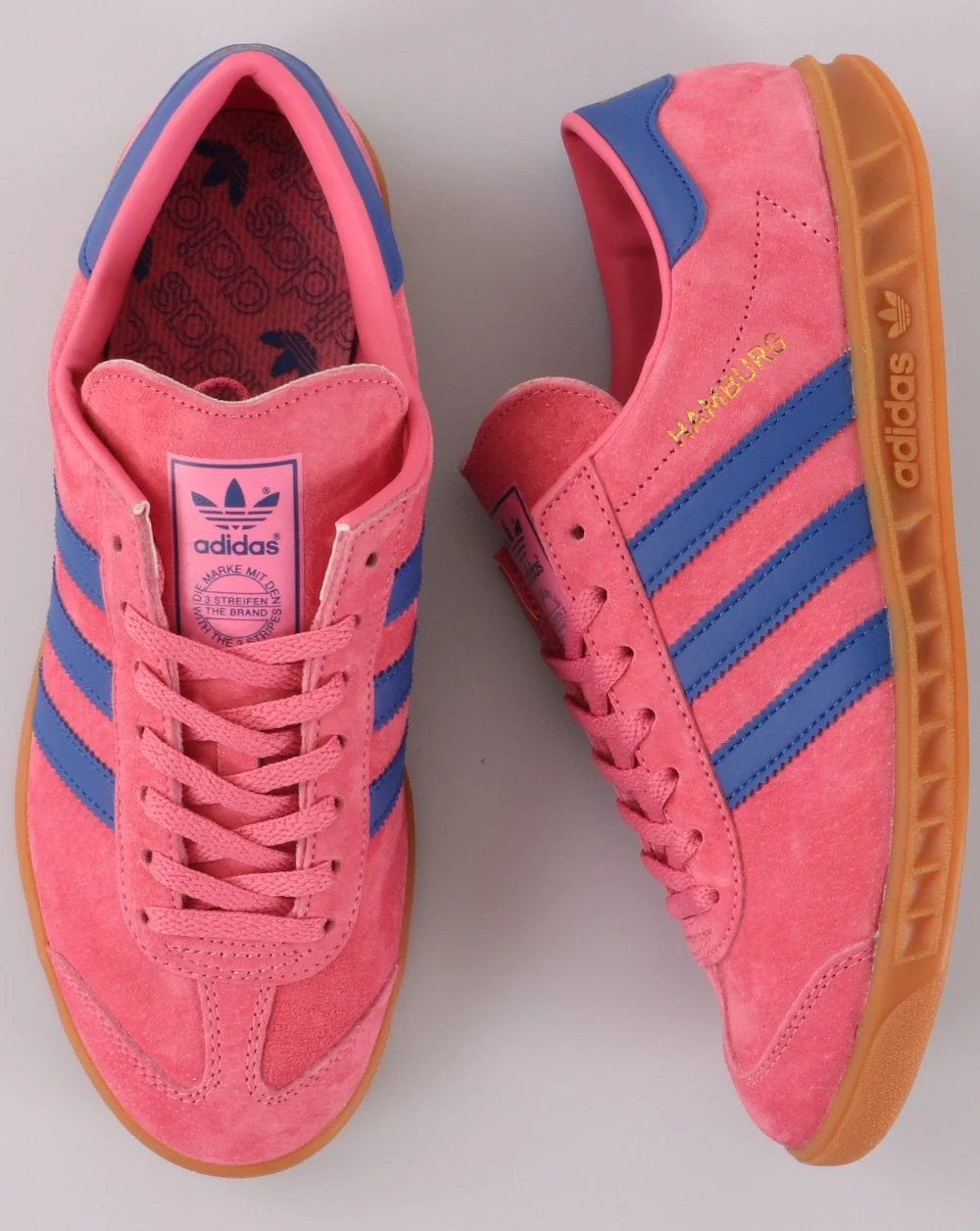 Adidas Hamburg Trainers Rose Pink/ Blue - Image 2