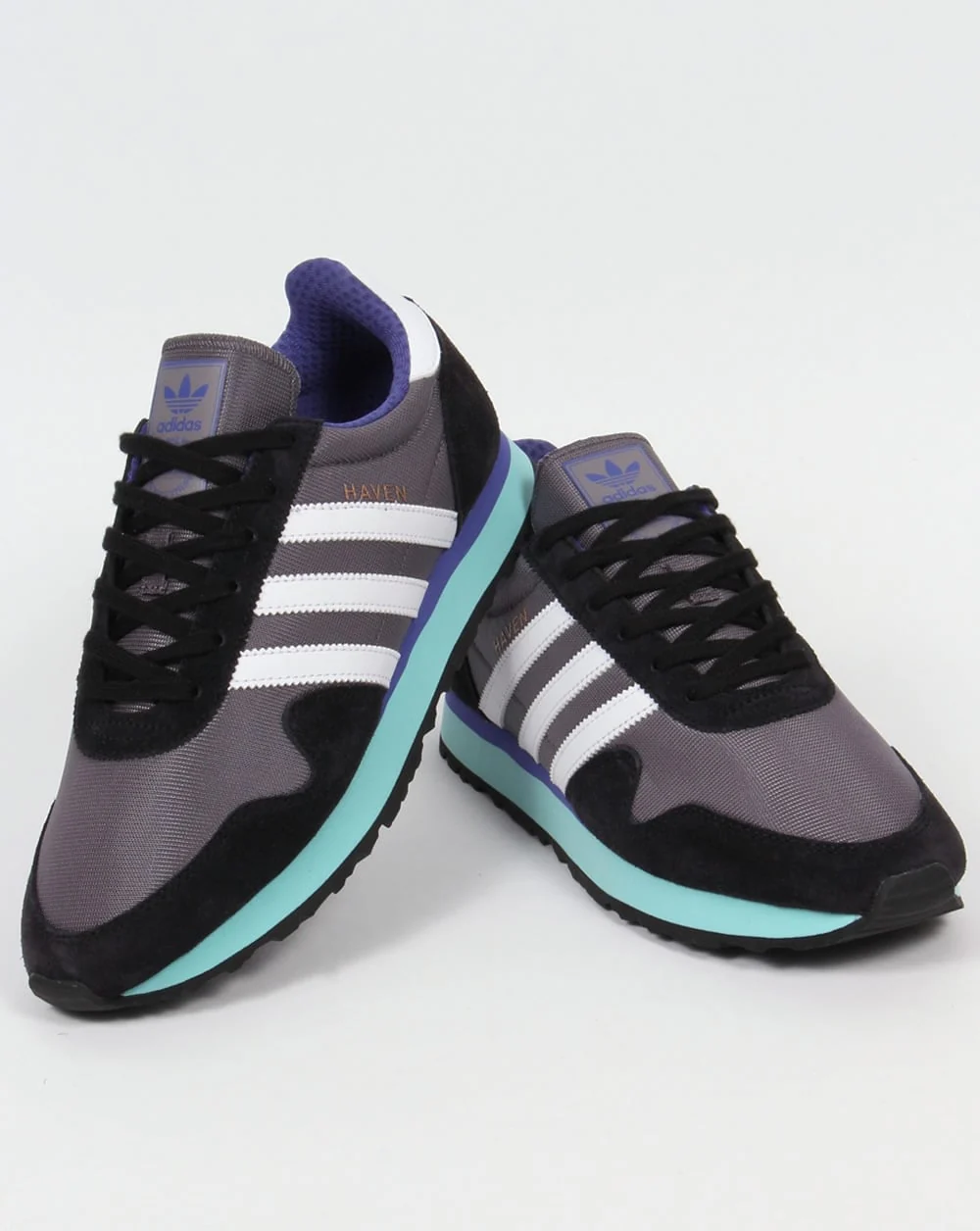 Adidas Haven Trainers Trace Grey/White/Aqua - Image 3