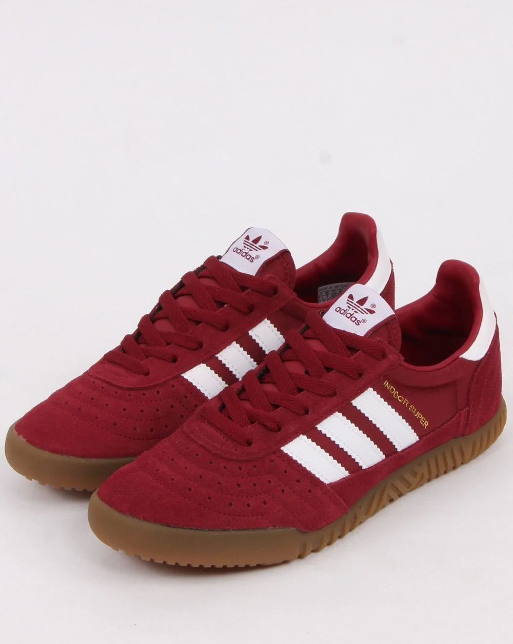 Adidas Indoor Super Trainers Burgundy/White - Image 4