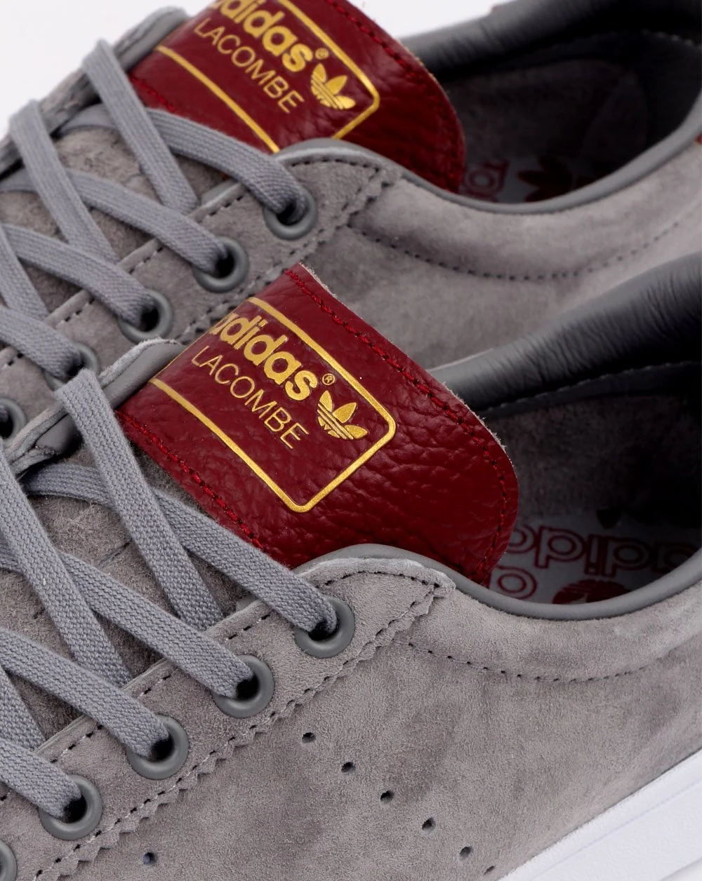 Adidas Lacombe Trainers Grey/Burgundy - Image 5