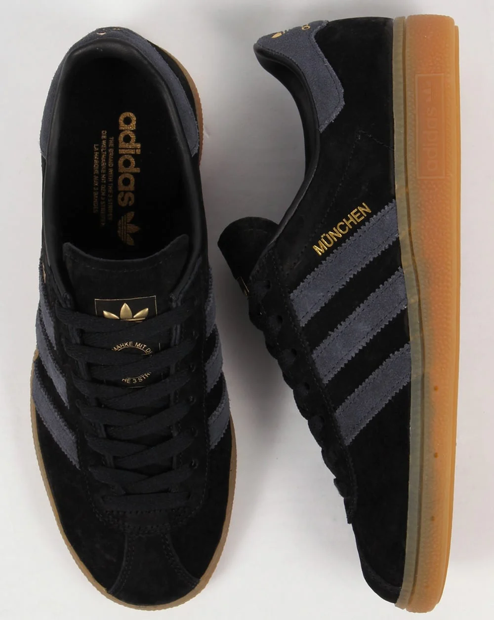 Adidas Munchen Trainers Black/Dark Grey - Image 2
