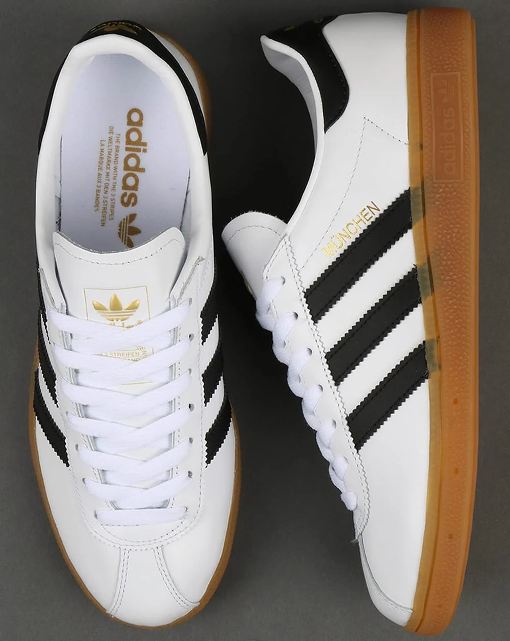 Adidas Munchen Trainers White/Black - Image 2