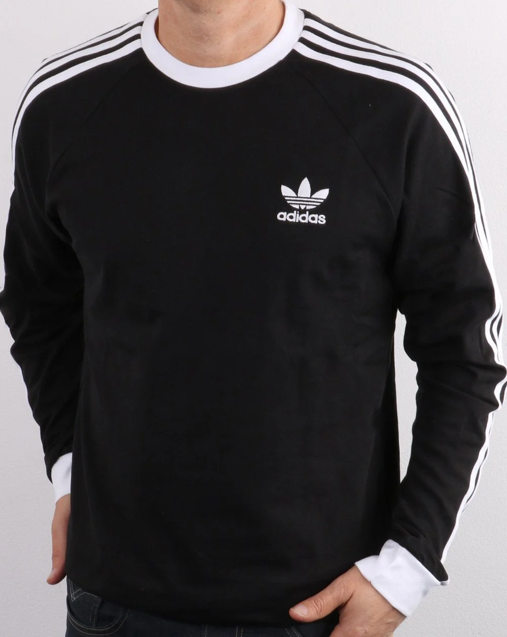 Adidas Originals 3 Stripes Ls T Shirt Black/white - Image 2