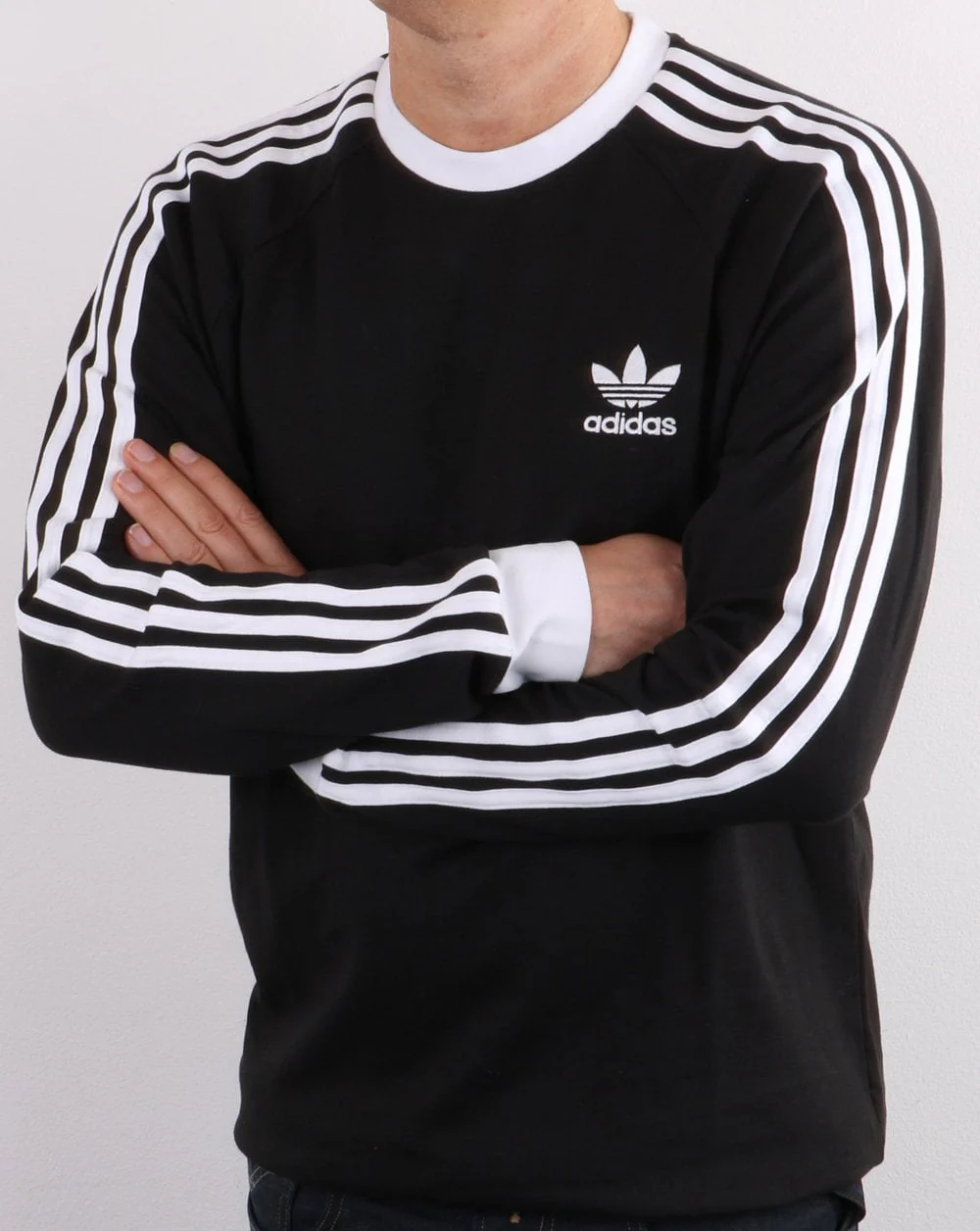 Adidas Originals 3 Stripes Ls T Shirt Black/white - Image 4