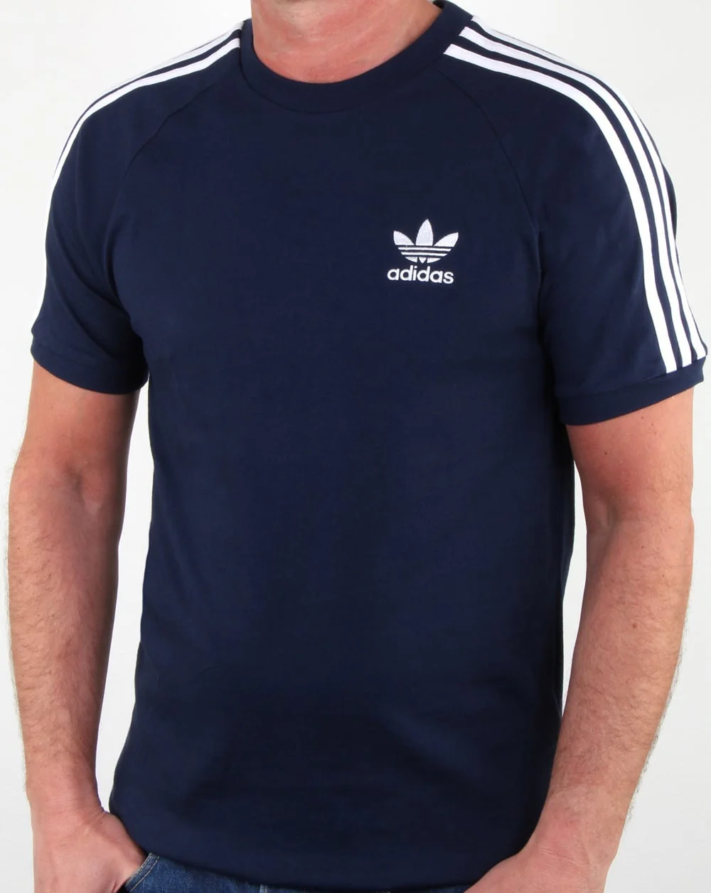 Adidas Originals 3 Stripes T Shirt Navy