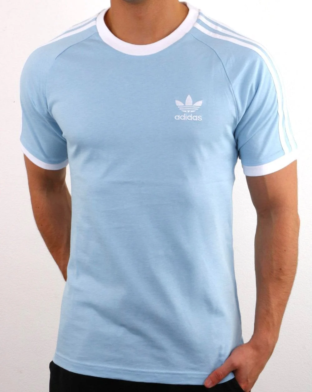 Adidas Originals 3 Stripes T Shirt Sky - Image 2
