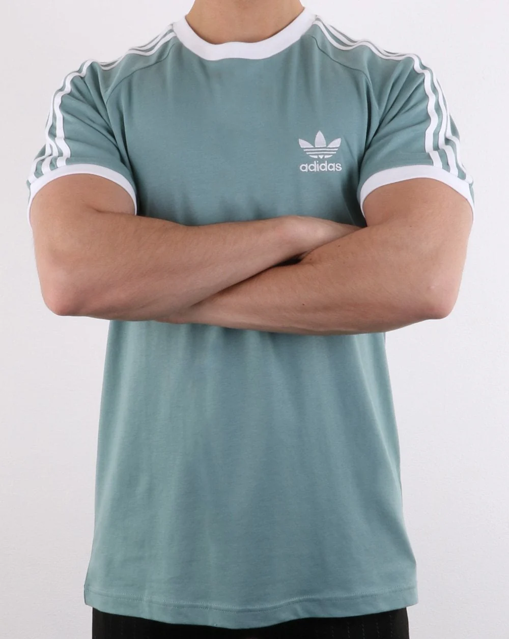 Adidas Originals 3 Stripes T Shirt Vapour Steel - Image 3
