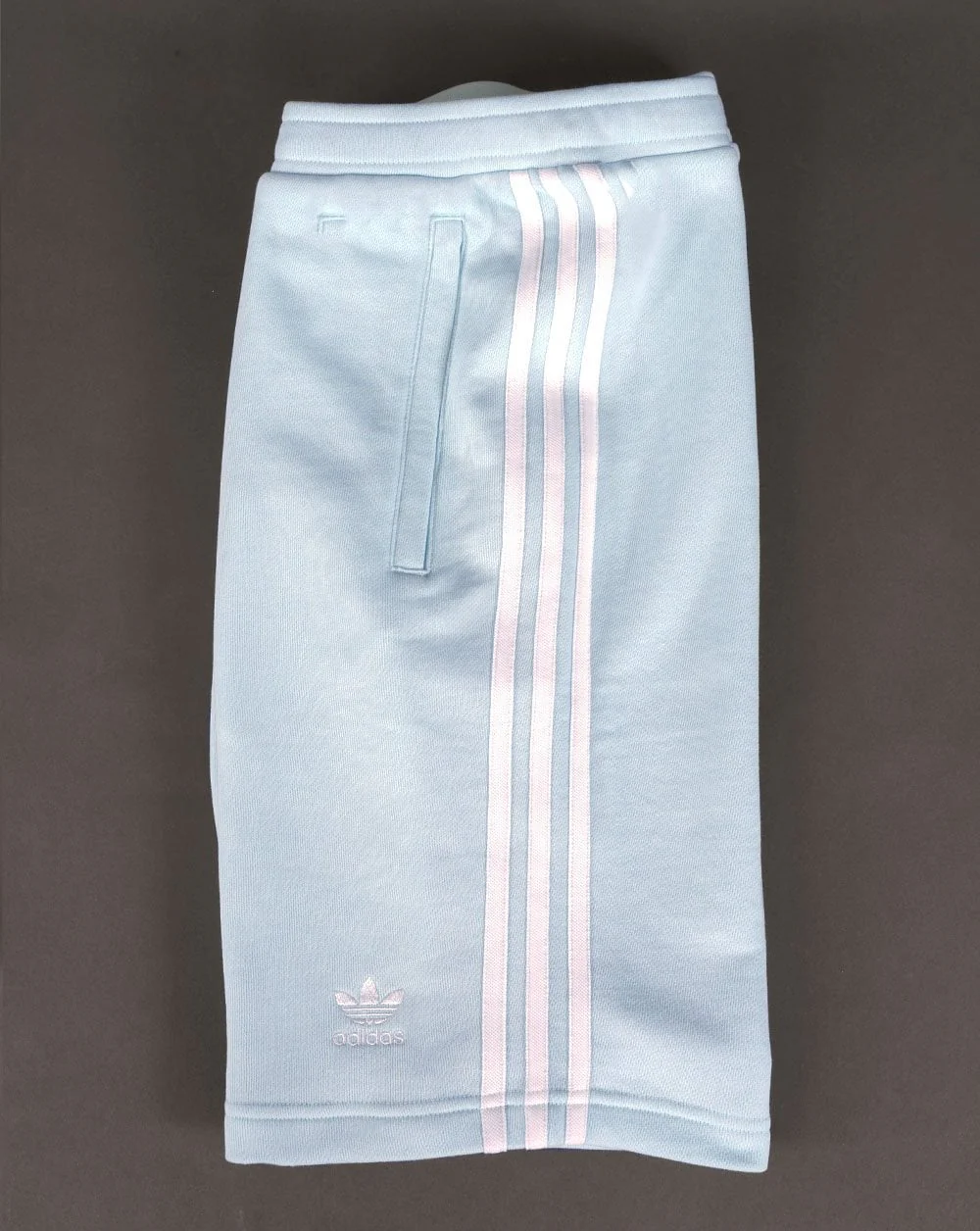 Adidas Originals 3 Stripes Zip Pocket Shorts Ice Blue