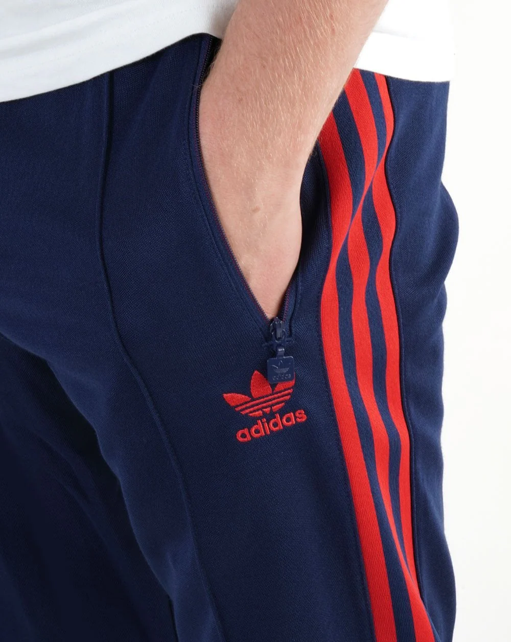 Adidas Originals Beckenbauer Track Pants Navy/Red - Image 3