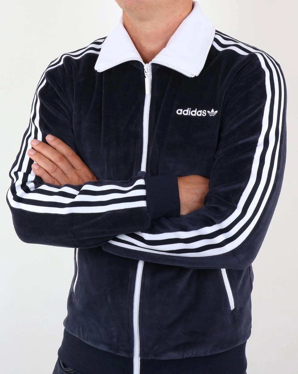 Adidas Originals Beckenbauer Velour Track Top Legend Ink