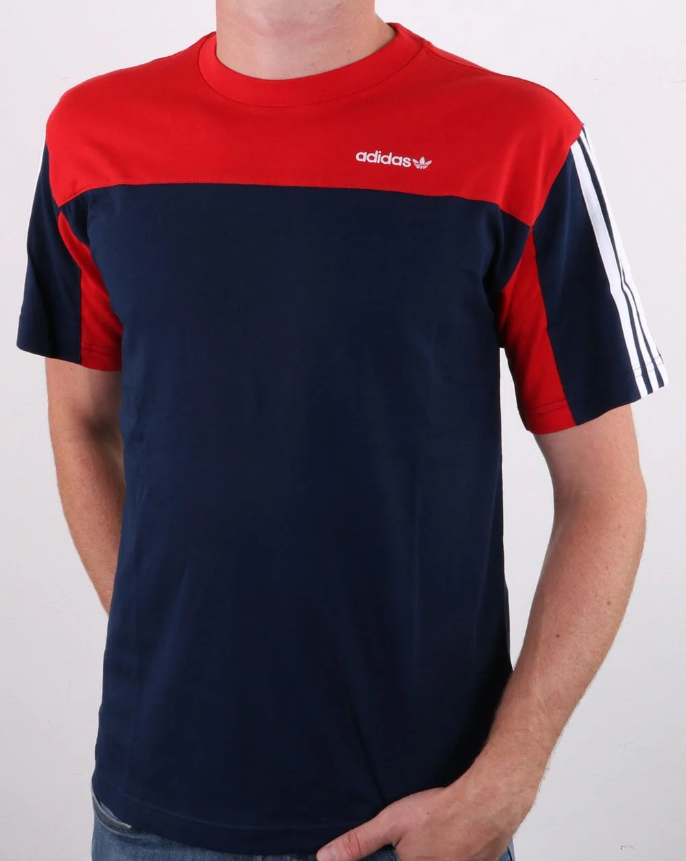 Adidas Originals Classics T Shirt Navy/Red - Image 3