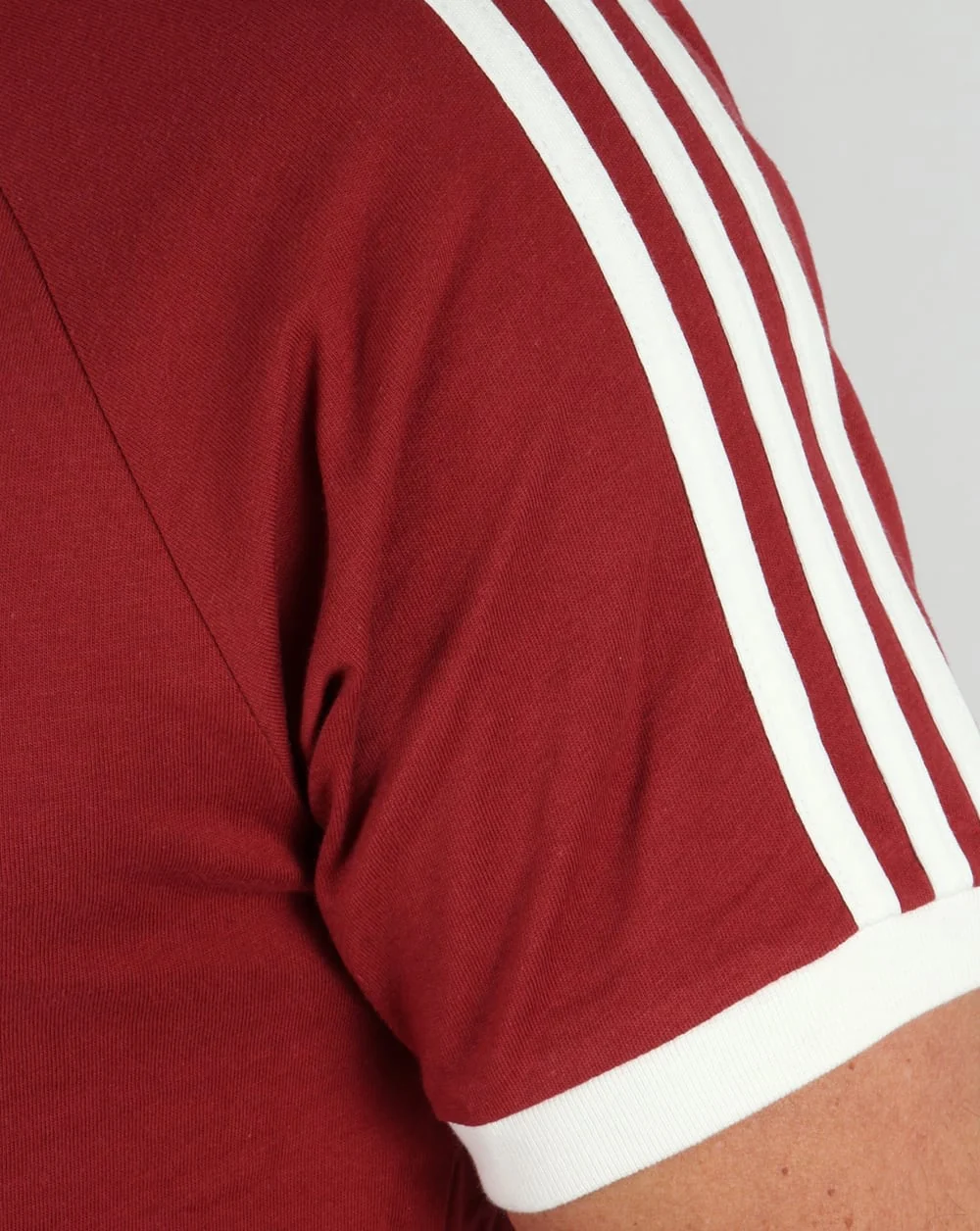 Adidas Originals Retro 3 Stripes T Shirt Mystery Red - Image 3