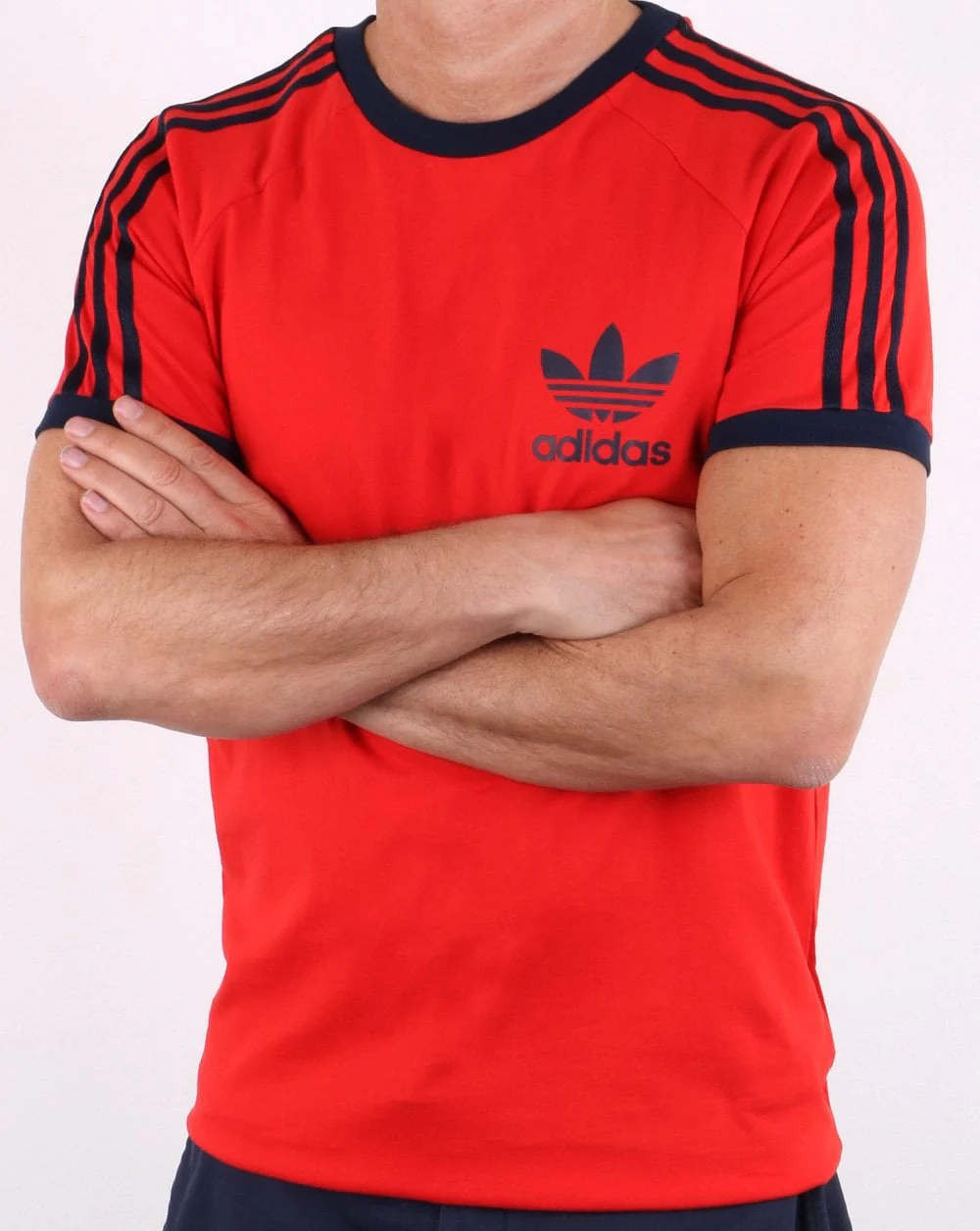 Adidas Originals Retro Trefoil 3 Stripes T-shirt Red - Image 3