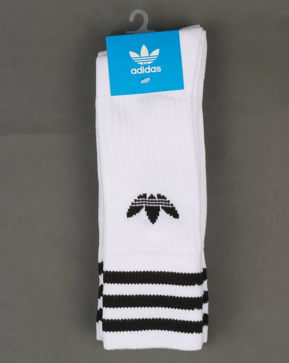 Adidas Originals Solid Crew Socks 3 Pack White/Black - Image 2