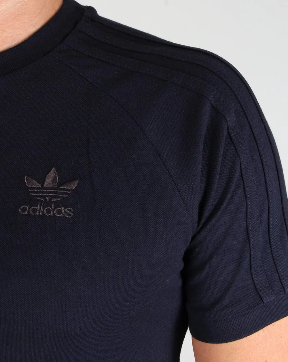 Adidas Originals Triple Stripe T Shirt Navy - Image 3