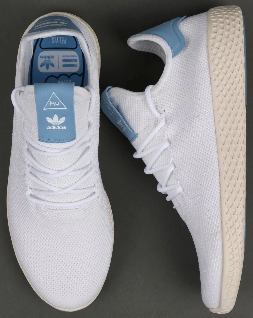 Adidas PW Tennis HU Trainers White/Sky Blue - Image 2