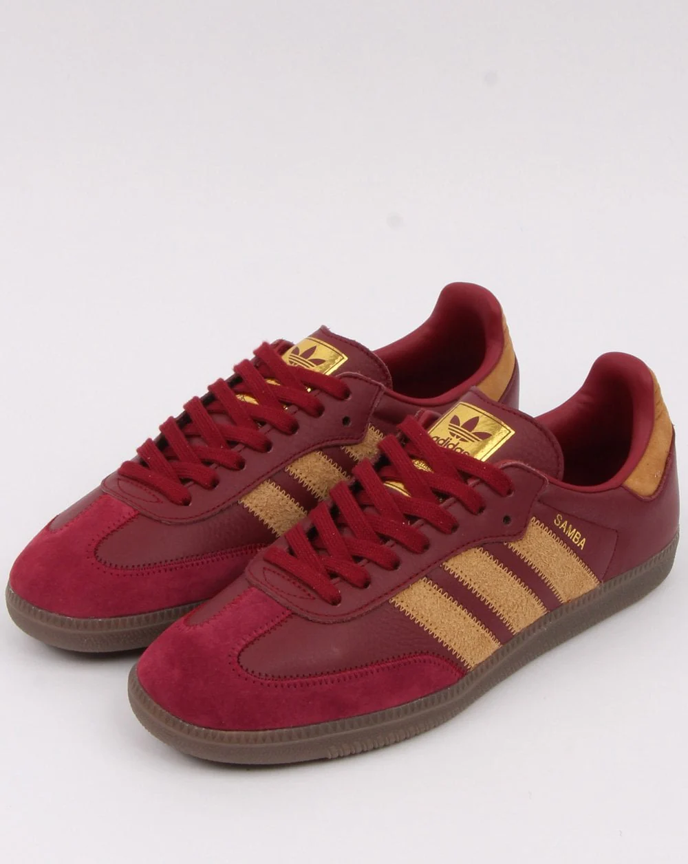 Adidas Samba Og Ft Trainers Burgundy/Gold - Image 4