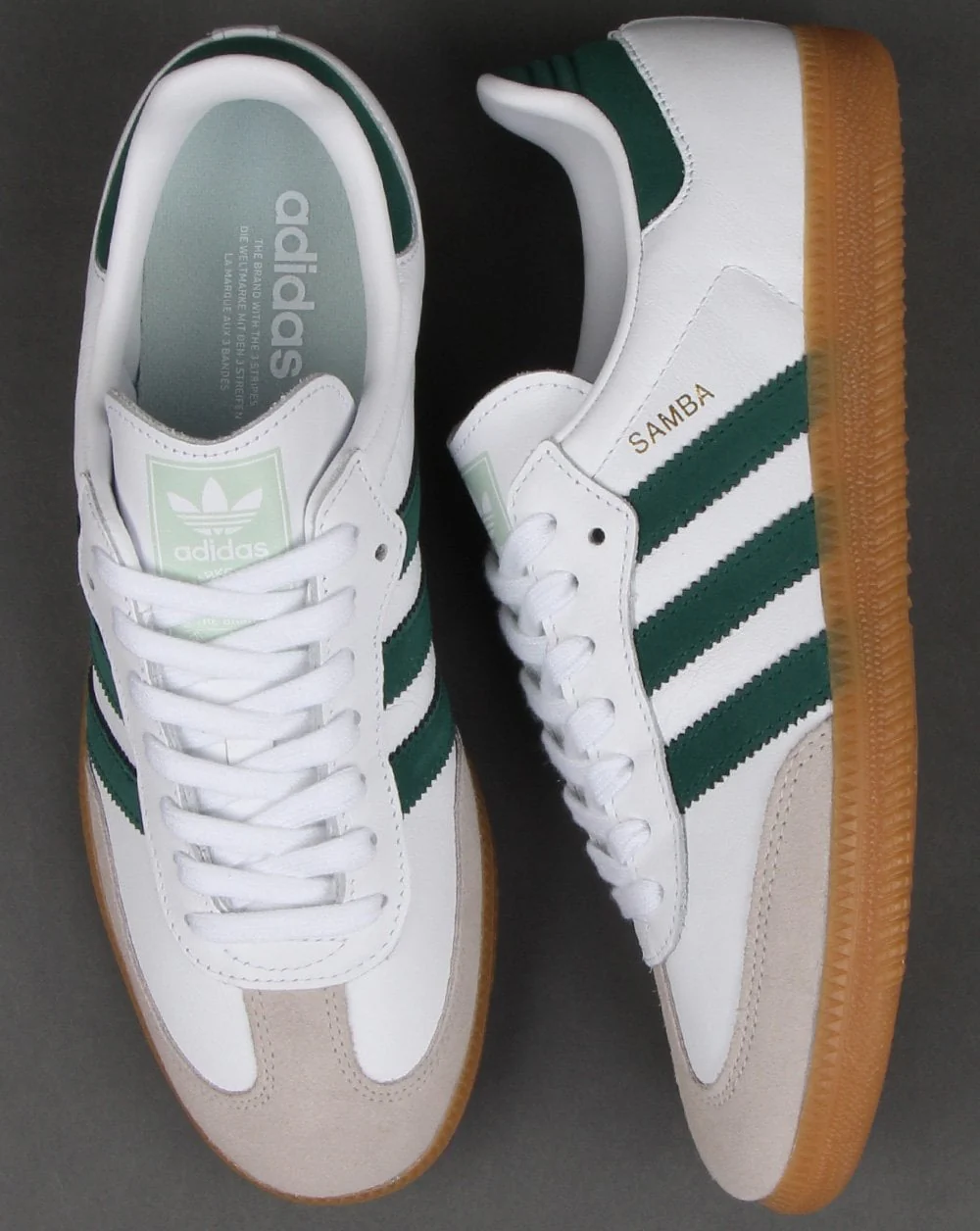Adidas Samba Og Trainers White/Fresh Green - Image 2