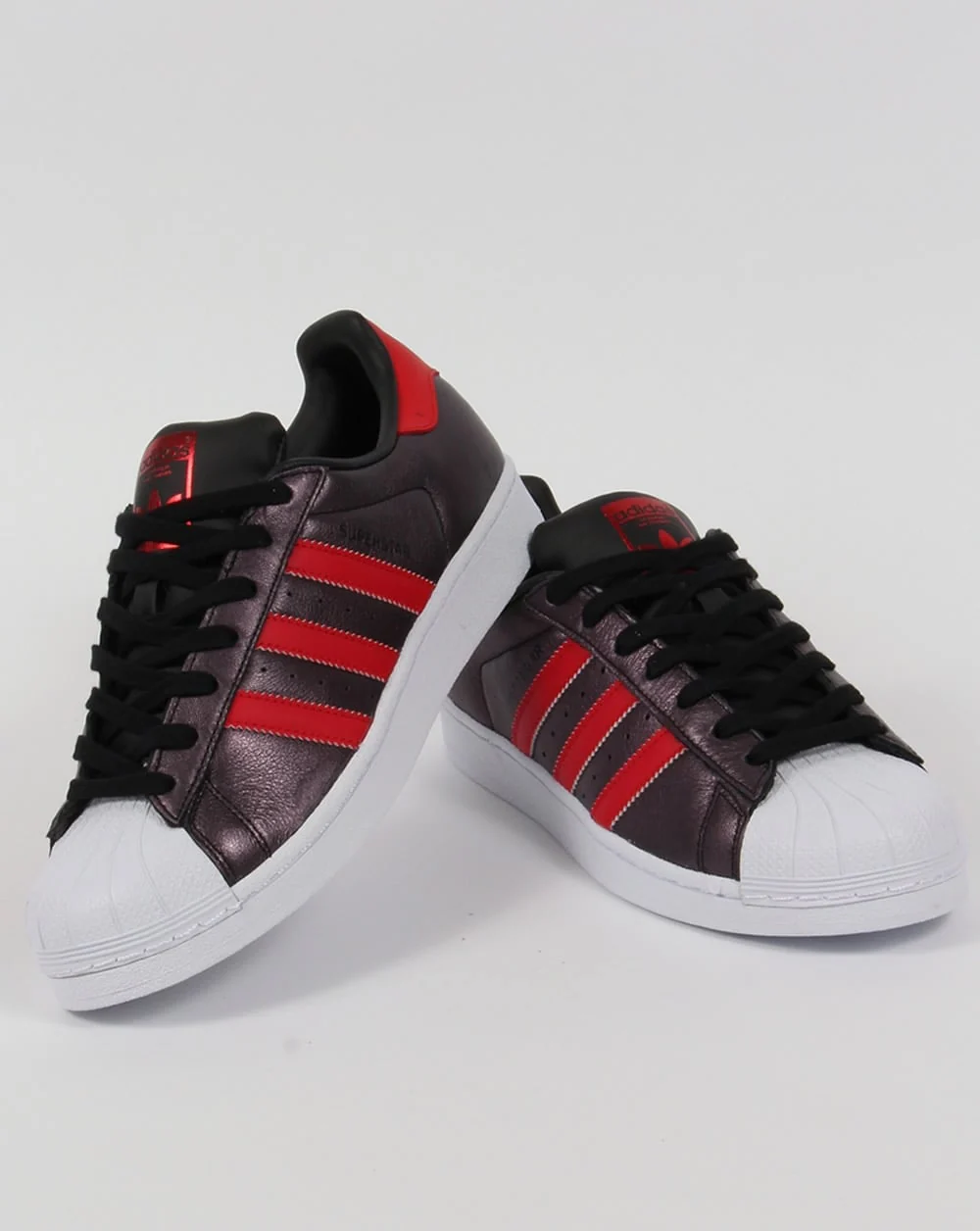Adidas Superstar Trainers Black/Red - Image 3