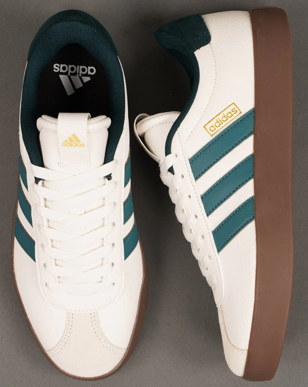 Adidas VL Court 3.0 Trainers White/Teal/Gum - Image 4
