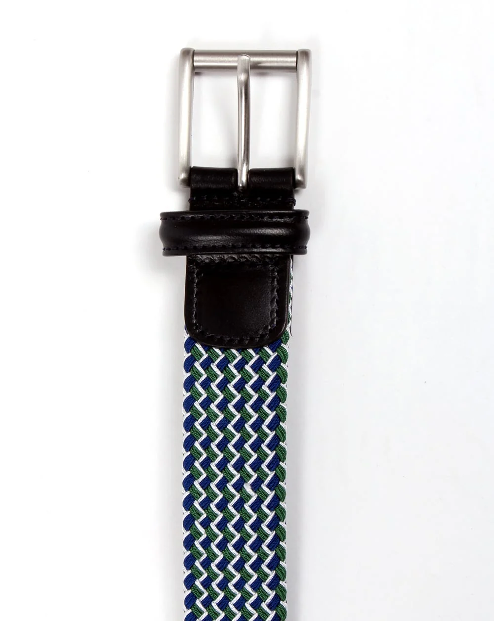 Andersons Woven Leather Trim Belt Green/blue - Image 2