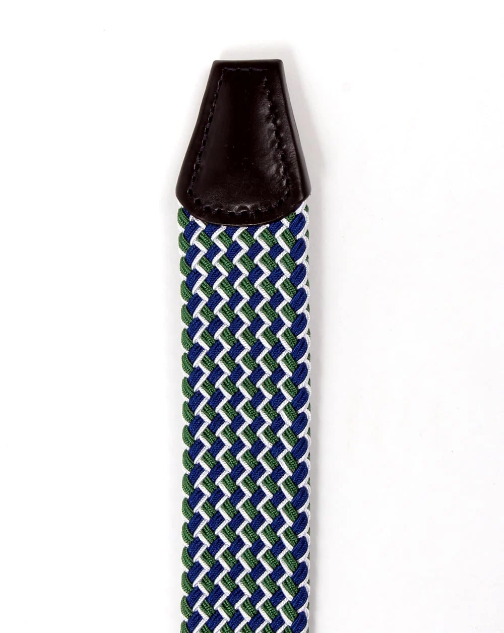 Andersons Woven Leather Trim Belt Green/blue - Image 3