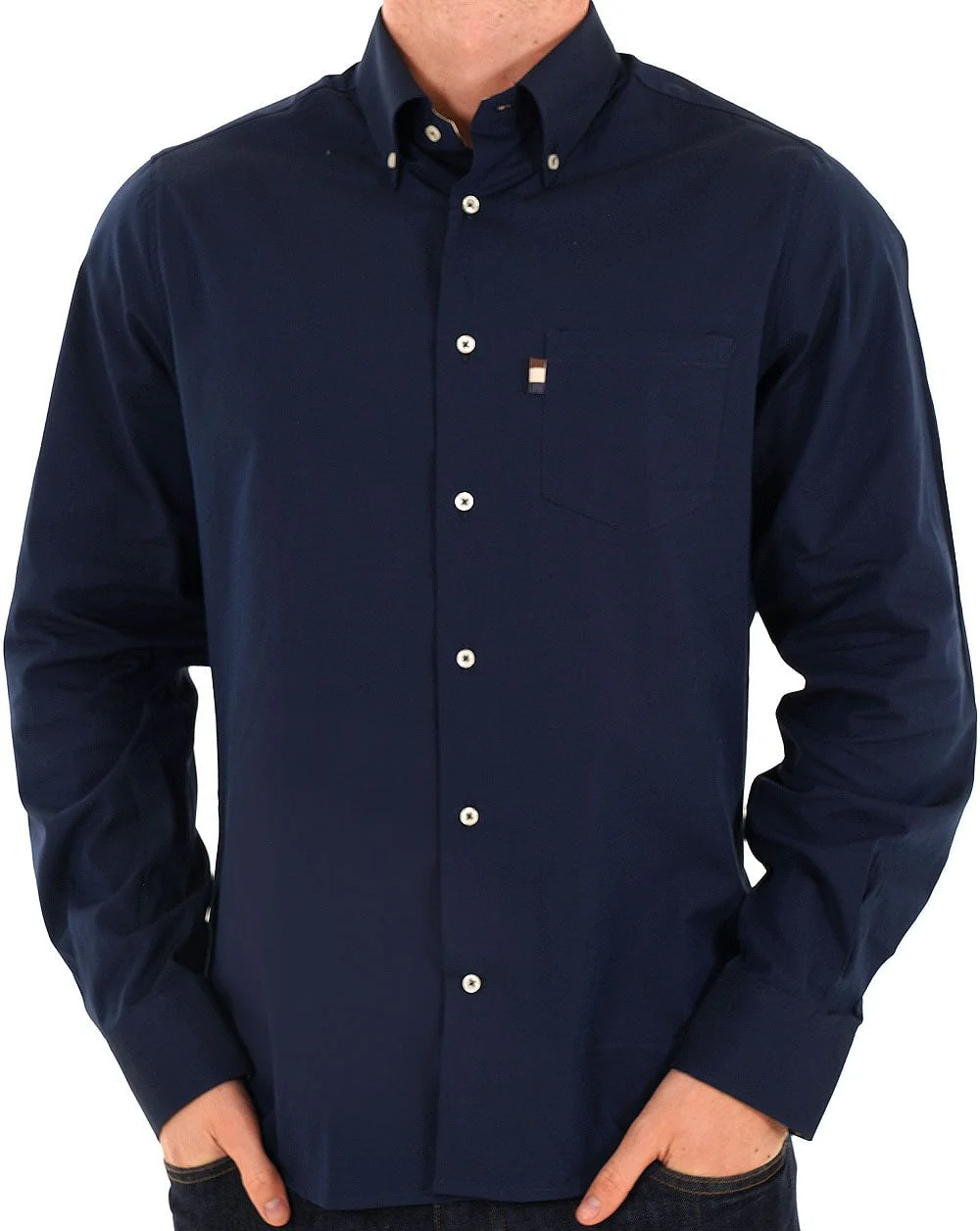 Aquascutum Button Down Oxford Shirt Navy - Image 4